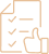 Icône d'une liste de tâches complétées avec trois cases cochées et un pouce levé, symbolisant la validation et la réussite.